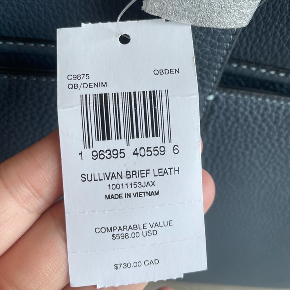 NWT！COACH SULLIVAN PORTFOLIO BRIEF (COACH C9875) GUNMETAL/DENIM - Picture 6 of 12